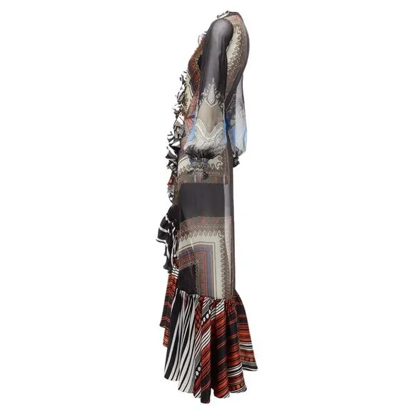Givenchy Riccardo Tisci bandana sheer ruffle gown dress